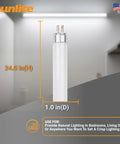 2 Foot T8 Fluorescent Lamp 17W 1450 Lumens Cool White 4100K G13 Bi Pin Base RoHS Compliant 30 Pack displayed in room