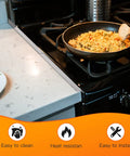 Adjustable Stainless Steel Stove Gap Covers Kit With Gap Filler and Range Trim in kitchen, silver, heat resistant, 2 pack