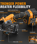 20V Cordless Mini Circular Saw With Brushless Motor Up To 18000 RPM 3 Inch Cutting Capacity Forward And Reverse LED Light