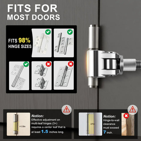 Upgraded Door Hinge Adjustment Tool With Adjustable Wrench For Sagging Doors Stainless Steel Hinge Repair Kit illustration