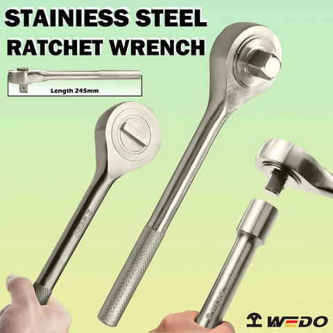 24 Piece Half Inch Drive Socket Set With Mechanics Ratchet Wrench Extensions Universal Joint And Tools Kit