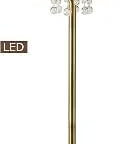 Charlotte 61 Inch Two Light LED Floor Lamp With Dimmer Silver Textured Shade Bubble Glass Orbs Lit Living Room Lighting Energy Saving LED Bulbs Included 2000 Lumens Dimmer Control