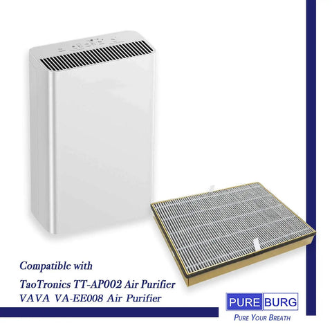 2-Pack Replacement Filter For TaoTronics TT-AP002 And VAVA VA-EE008 Air Purifiers, 2-In-1 HEPA Activated Carbon Filter For Dust PM2.5 Odors VOCs Smoke Best Bang For Your Buck For Home Use next to air purifier