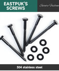 Beefy 128 Piece One Quarter Inch Hex Lag Screws Set In 304 Stainless Steel With Washers And Socket Kit for woodworking and decking
