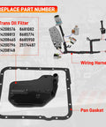 4L60E 4L65E Transmission Master Solenoid Kit with EPC TCC 3-2 PWM Harness Filter Gasket For GM 2003-2005 shown with labeled parts