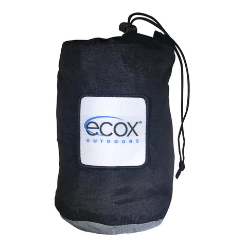 Ecox Outdoors branded bag for Parachute Nylon Hammock Single With 2 Tree Straps, Ultra Portable Lightweight Camp Gear