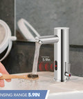 Touchless Bathroom Sink Faucet With Motion Sensor Hands Free Single Tap Easy Temperature Control Brass Body With Chrome Finish Ideal For Home Vanity Or Commercial Use