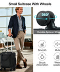 underseat carry-on luggage 16 inch with durable spinner wheels in airport