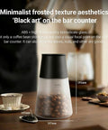 Smart Vacuum Coffee Bean Storage Canister With Digital Temp And Humidity Gauge 650Ml Hermetic Seal on a bar counter.