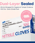 Packaging of Professional Nitrile Exam Gloves Medical Grade 3.5 Mil Powder Free Food Safe Disposable Gloves For Cleaning