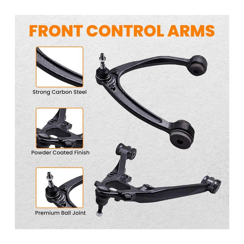 Front Upper And Lower Control Arm Kit For Chevy Silverado GMC Sierra 1500 Yukon 2007 2013 Replacement Suspension Arms