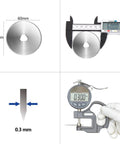 Pro Grade 60mm Rotary Blades Replacement 5 Pack For OLFA Fiskars TrueCut DAFA Cutters with precise 0.3mm thickness measurement