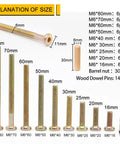 54 Piece Crib Screws And Nuts Kit With Hex Socket Cap Screws, Barrel Nuts And Wooden Dowels M6 Fasteners 16mm To 80mm