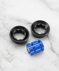 Two Pack Aluminum Crank Adjusting Caps With Tool For Shimano Deore XT SLX XTR UT DA M20 Hollow Cranksets Crank Cover Screws Nuts Bolt Black Durable Aluminum Alloy Construction For Weather Resistant Performance