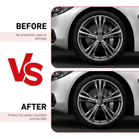 Before and after comparison of Fresh American Flag Wheel Center Caps With Tough Scratch Resistant Hub Cover Protectors For Cars.