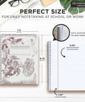 Mermaids College Ruled Spiral Notebook 9.75 by 7.5 Journal with 160 Lined Pages made from 100 percent recycled paper, open and cover view