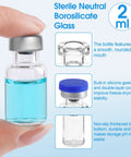 Sterile Glass Vials With Self Healing Injection Port And Plastic Aluminum Flip Caps 2ml Empty Vials For Injection And Peptide Storage 10 Pack Leakproof Sealing Ideal For Lab Pharmacy Or Home Use