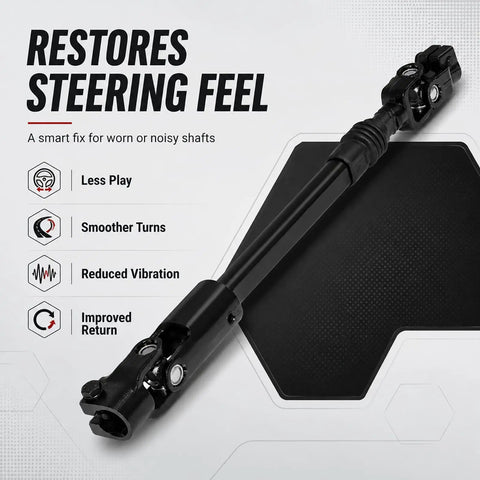 Power Steering Intermediate Shaft Assembly Replacement for Jeep Cherokee 1984 1991 1993 1994 Comanche 1986 1992 Wagoneer 1984 1990 with U Joint Coupler OEM Style Fit Durable Steel Construction Smooth Steering and Plug And Play Install black steel shaft