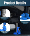 Heavy Duty Hydraulic Toe Jack Featuring 20 Ton Capacity And Rock Solid Steel Construction Perfect For Auto Bridge Projects, showing details of strong spring and thick base.
