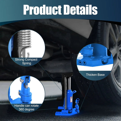 Heavy Duty Hydraulic Toe Jack Featuring 20 Ton Capacity And Rock Solid Steel Construction Perfect For Auto Bridge Projects, showing details of strong spring and thick base.