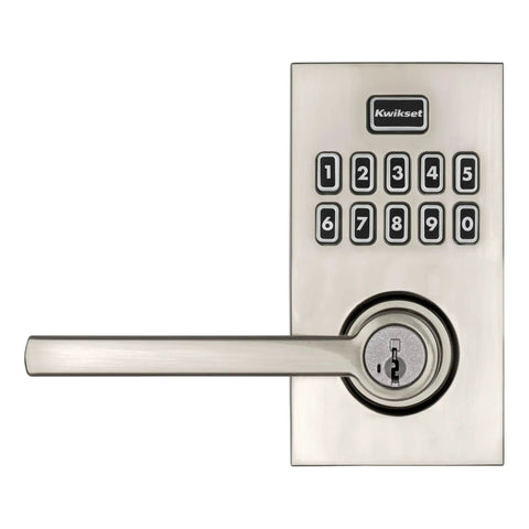 Keypad Keyless Entry Electronic Lever Lock With 12 User Codes And One Time Codes, SmartKey Security, Satin Nickel Finish