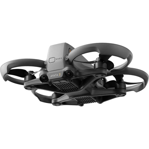 Avata 2 FPV 4K Drone Dope Fly More Combo With Goggles N3 And 3 Batteries in flight position, showcasing propellers and body design.