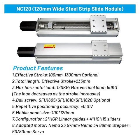 Premium Xyz Linear Rail Stage Featuring 120mm Wide Platform And Sfu1610 Ball Screw Actuator heavy duty steel slide module with specifications