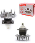 Rear Wheel Bearing Hub Assembly Set Of 2 For 2000 2013 Chevy Impala 2005 2009 Buick Lacrosse 2002 2005 Chevy Monte Carlo 1997 2003 Pontiac Grand Prix Replacement Direct Fit displayed with packaging