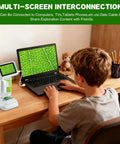 Child using Kid Friendly Digital Microscope With 4 Inch HD Screen Totally Portable 2 In 1 Desktop Handheld Miniscope on a desk