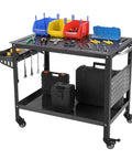 36 By 24 Inch Beefy Heavy Duty Welding Table On Wheels With Storage And Pegboard Portable Steel Welding Bench For Hobbyist Shop Black Built For Stability With 600 Pound Capacity And Easy Mobile Setup