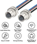 Industrial M12 A Coded 4 Pin Female Field Wireable Connector Panel Mount 16mm Aviation Style IP67 Waterproof Rear Mount