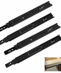 Two Pairs Of 12 Inch Heavy Duty Drawer Slides With Three Section Full Extension Ball Bearing Glide Side Mount Soft Close 100 Lb Capacity For Dresser Cabinet And Kitchen