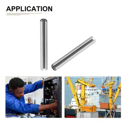 Slotted Spring Pin 3mm x 35mm 50 Pack 304 Stainless Steel Roll Dowel Pin used in home projects and machinery applications