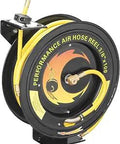 Black 100 Ft Retractable Air Hose Reel With Auto Rewind 300 PSI Heavy Duty for Garage and Home, wall mountable