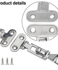 316 Stainless Steel Anti Rattle Marine Latch For Yacht Door Cabinet Toolbox Silent Buckle Hasp Mirror Polished Finish With M5 Screws Silver