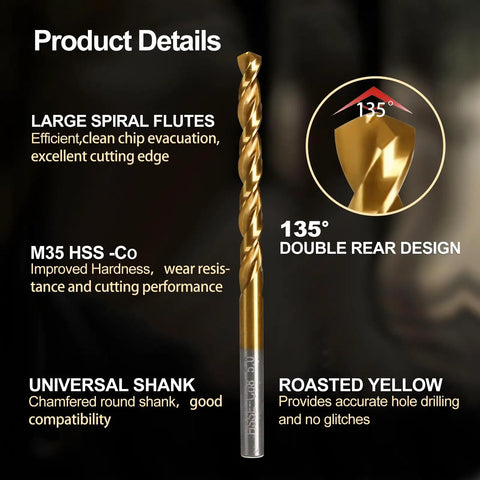 Pro Grade M6 X 1 Spiral Point Thread Tap And 5.0 mm Twist Drill Bit Set High Speed Steel 6542 With M35 Cobalt Bits
