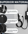 Built Tough EV Charger Holder Wall Mount Kit With J1772 Cable Dock showing heavy duty metal holder and insulated plastic features.