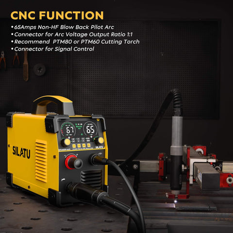 65 Amp Non HF Plasma Cutter With Blowback Pilot Arc CNC Ready Dual Voltage 110 And 220V in workshop setting