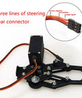 Heavy Duty Metal Robotic Arm Gripper With High Torque MG996R Servo For Arduino And Raspberry Pi DIY Projects Educational STEM Maker Kit Solid Metal Claw Clamp For Learning And Prototyping Black, three-line servo connector