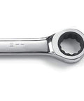 Close-up of 20 Piece Ratcheting Wrench Set SAE And Metric With 72 Tooth Box Ends And 5 Degree Swing Off Corner Design Pass Through Technology
