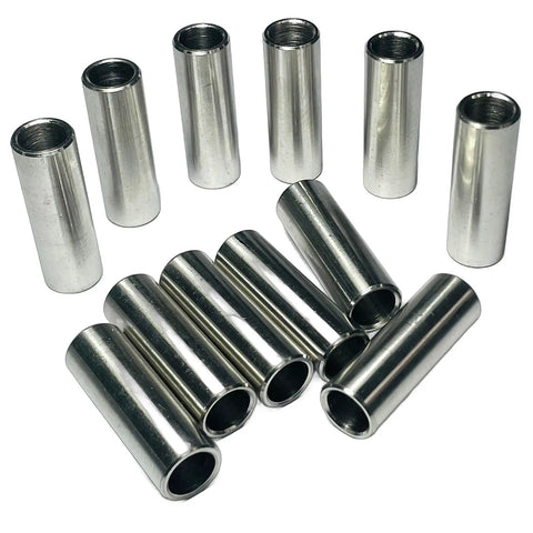 12 Pack 304 Stainless Steel Spacer Standoff Bushing Set Three Eighths Inch Inner Diameter One Half Inch Outer Diameter One And One Half Inch Length Plain Finish Round Metal Spacers For Three Eighths Inch Screws Bolts And Rods, 304 stainless steel sleeves