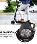 Bright LED Headlight For Electric Bikes And Scooters With Built In Horn Four LED Front Lights For Night Riding Waterproof Front Lamp
