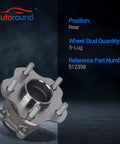 Rear Wheel Bearing And Hub Assembly For Nissan Rogue 2008 2009 2010 2011 2012 2013 Rear FWD And Rogue Select 2014 2015 With ABS 5 Lug Upgrade Kit Built For A Smooth Quiet Ride And Easy Install 43202JG01A 512398