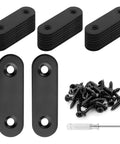 20 Sets Black Stainless Steel Flat Plate Straight Brackets For Wood 2 Inch 50x16x2 Mm Corner Mending Braces, screws and screwdriver