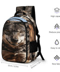 Desert Amber Eyed Wolf Print Backpack Dope Unisex Daypack, Large Capacity, Durable Polyester, Breathable Comfort, Smooth Zipper