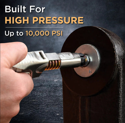 Locking Grease Gun Coupler That Stays On Tight For Zerk Fittings No Leaks Or Slip Off Easy Release Under Pressure Handles Up To Ten Thousand PSI One Eighth Inch NPT Fits All Grease Guns Steel Jaws Rebuild Kit Included in use on machinery