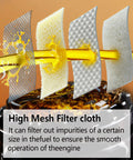 Illustration of high mesh filter cloth showing fuel filtering process for smooth engine operation