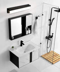 LED Bathroom Vanity Light Fixture Over Mirror 24.4 Inch Modern Rectangle Black Matte Metal Lighting Bar 4000K Daylight Wall Sconce