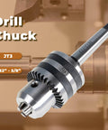 Heavy Duty JT3 Drill Chuck With MT2 Arbor Fit For Mini Metal Lathe Tailstock And CNC Mill 1/32 To 5/8 Inch Clamping Range, close-up view.