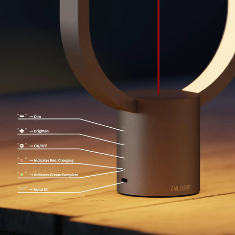 Balance Lamp For Bedroom And Nightstand With Touch Dimmer, Rechargeable LED Table Lamp with control indicators on base